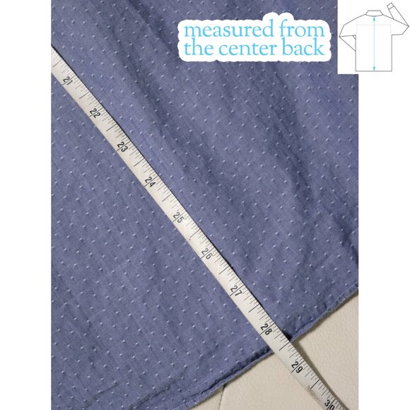 TOMMY HILFIGER - Men's Light Blue on Blue Dotted Button Down Shirt - Size M Slim - Picture 7 of 8